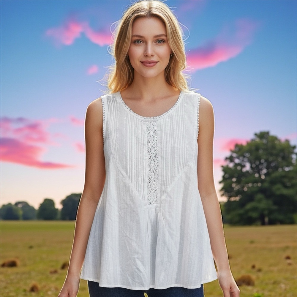 Retro Roxy White Sheer Light Knit Top Less than Perfect Deadstock With Tags